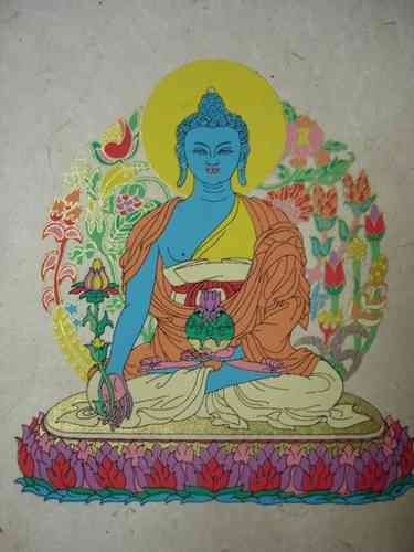 Medizinbuddha - Reispapierklappkarte