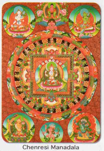 Buddhamagnet mit Chenrezig Mandala