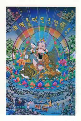 Guru Rinpoche in Vereinigung Postkarte