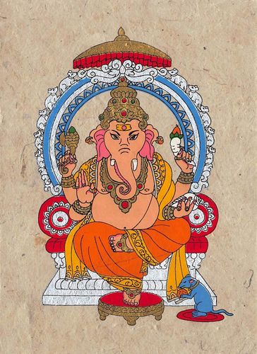 Ganesha - Reispapierklappkarte